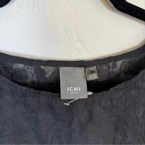 ICHI Lace Embossed Sheer Peplum Gothic Longsleeve Blouse - Picture 4 of 4